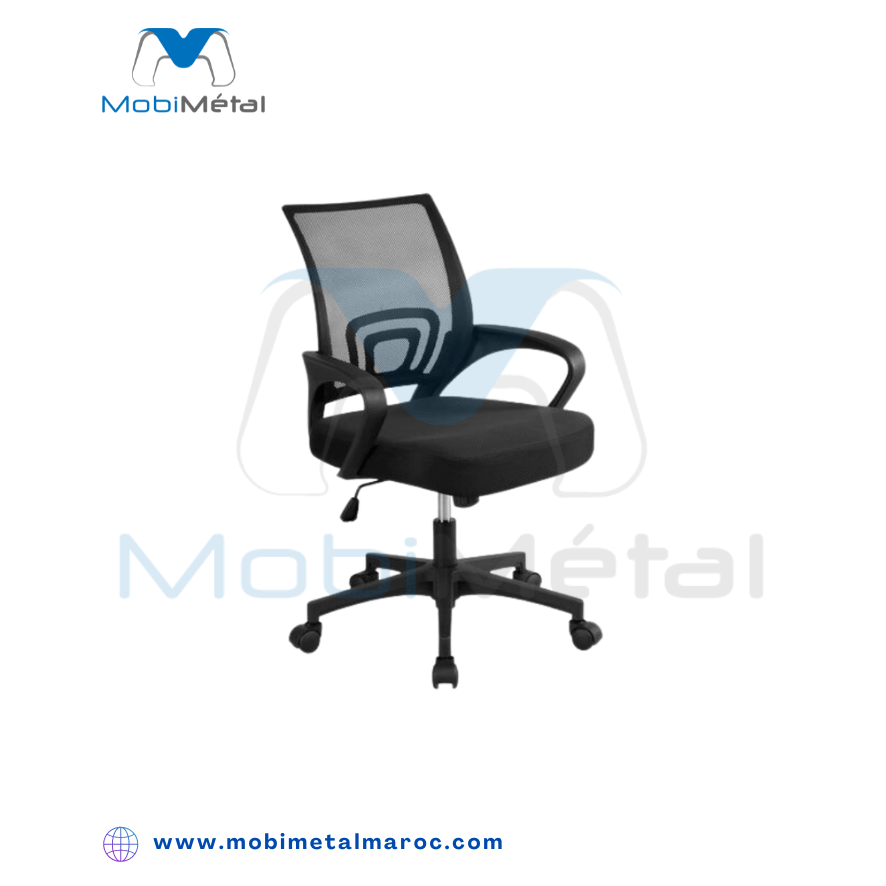 Chaise de Bureau à Roulettes en mèche-Type01 Chaise de secrétariat